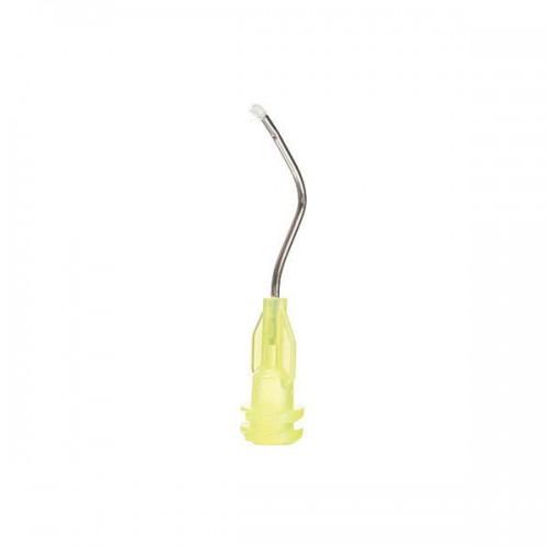 Prebent Needle Dispensing Tips with Brush-Padded End Yellow
