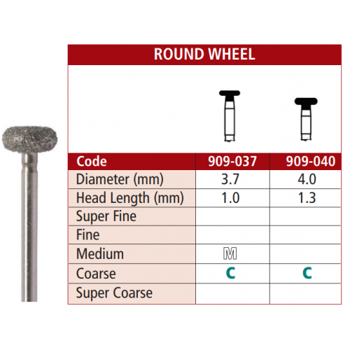 Diamond Bur - Round Wheel (5/pk)