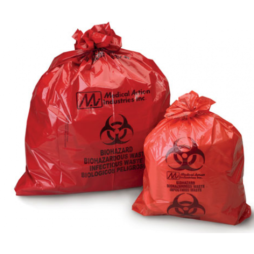 Infectious Waste Red Bag 31x41 30gal 1.2 mil, 250/cs