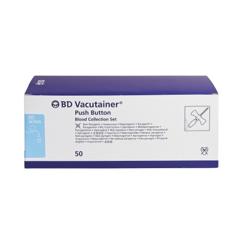 BD Vacutainer® Push Button Blood Collection Set 23 Gauge 3/4 Inch Needle Length Safety Needle 12 Inch Tubing Sterile