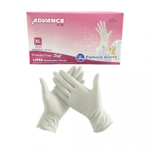 Diamond Advance Latex Examination Gloves X-Large 100/Bx