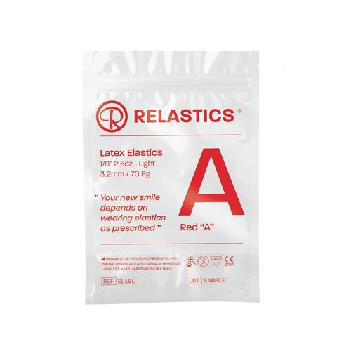 Patient Elastics Latex - Relastics Red Light 2.5oz (50 bags of 100 pcs)