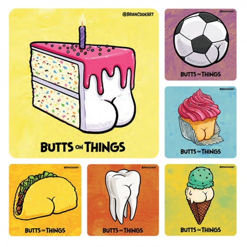 Butts on Things - Stickers 100/roll