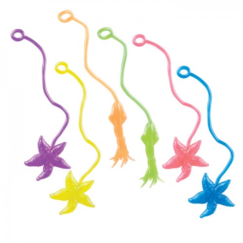 5" Sticky Sea Animals-Assorted - 72/pk