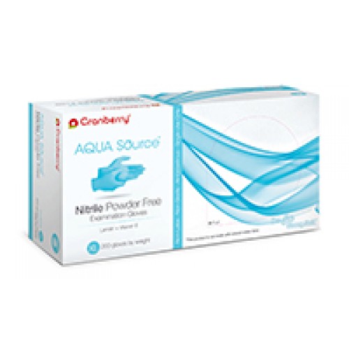 Nitrile  -  Powder Free Cranberry Aqua Source - 1 Case/10 Boxes