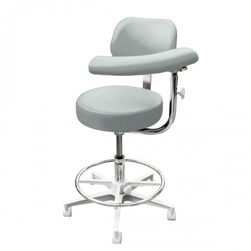 2000 Series Dental Stool - Assistant, Height Range 20"-26" With Backrest, Ratcheted Body Support