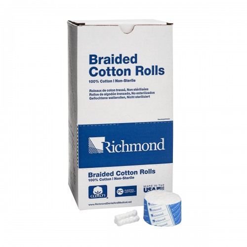 Braided Cotton Rolls - Non-Sterile, 1½", Small Dia., 2000/Pkg