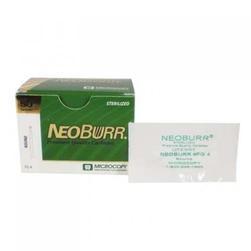 NeoBurr Operative Carbide Burs, RA, Round, # 6, 1.8 mm, 50/Pk, RA6-10