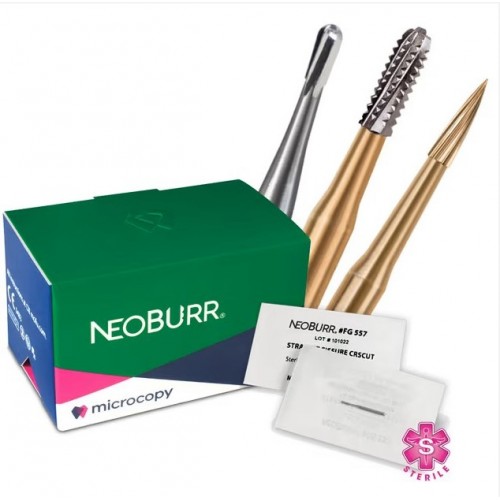 NeoBurr Sterile Surgical Length Carbide Burs, FGSL, Round, # 2, 1.0 mm, 25/Pk, FGSL2
