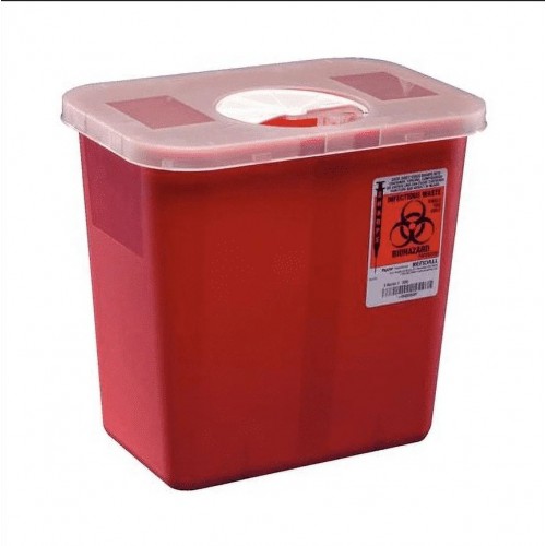SharpStar Sharps Containers, with Counterbalanced Lid, 5 Qt, Transparent Red, 1/Pk, 8507SA