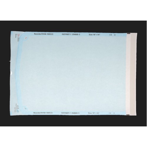 Sterilization Pouch, Class 4, Self-Sealing, Blue Film, 10" x 14" 200/Pack, 100533