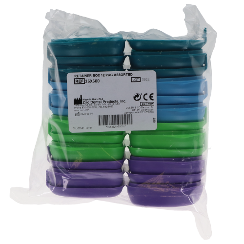 Retainer Box, 1", Assorted, 12/Pk, 25R500