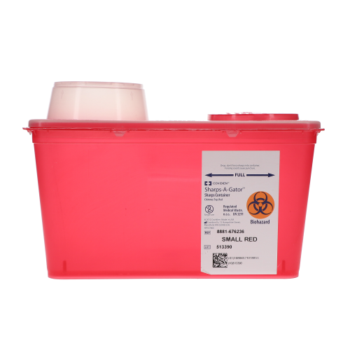 Monoject Sharps Container, with Chimney Top, 4 Qt, Small, Red, 1/Pk, 676236