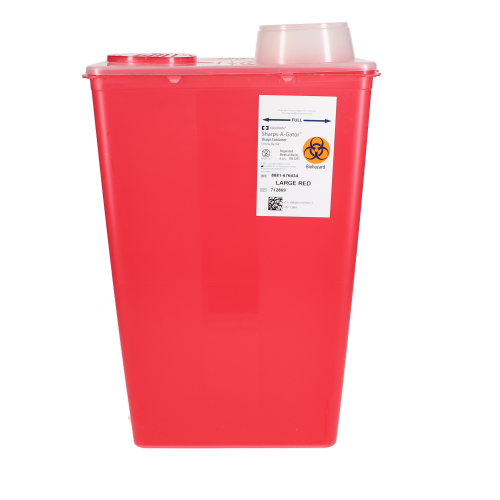 Monoject Sharps Container, with Chimney Top, 14 Qt, Large, Red, 1/Pk, 676434
