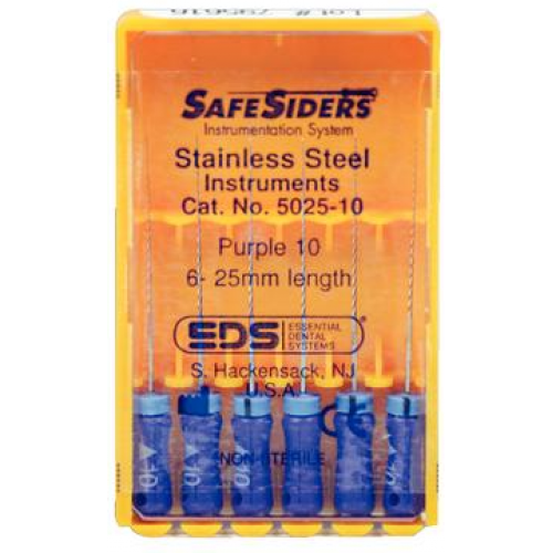SafeSider Stainless-Steel Hand Reamers, 25 mm, 0.02 Taper, # 10, Purple, 6/Pk, 5025-10