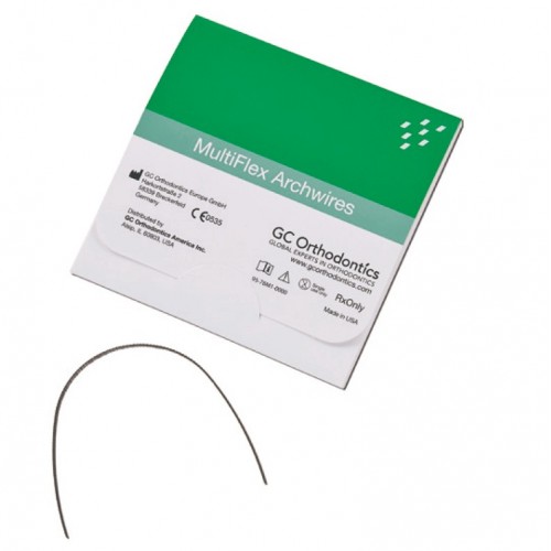 Multiflex -an 8-stranded Edgewise twisted wire- 10 archwires per box.