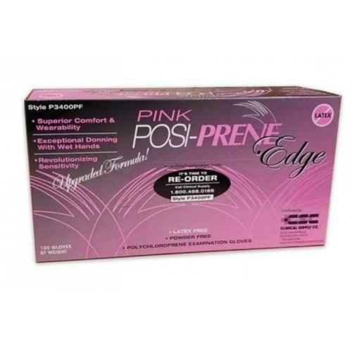 Latex-Free Pink Posi-Prene Edge Medical Gloves, Powder-Free (case of 12 boxes)