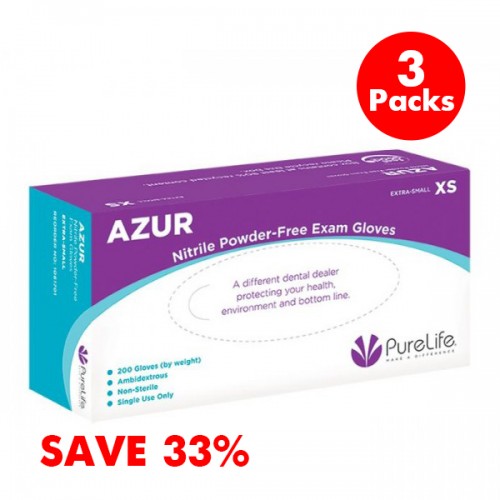Azur Nitrile Powder-Free Exam Gloves – Medium – Buy 2, Get 1 FREE! (200 gloves/box) – Sale25
